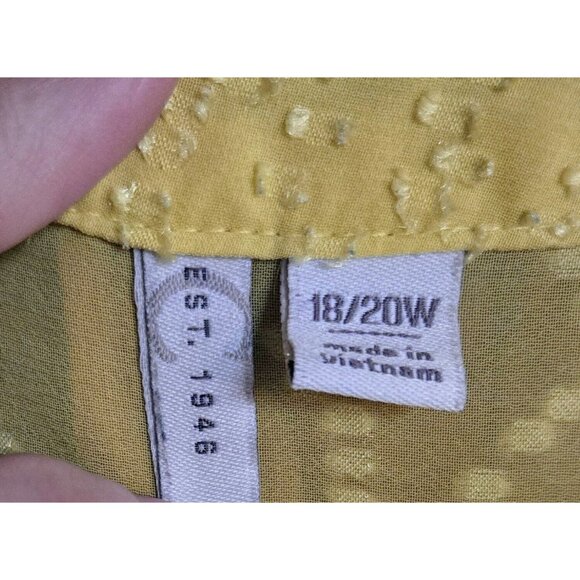 Est 1946 Women's Sheer Blouse Tunic Top Sunny Yellow Boho Spring Summer 18/20W - Picture 5 of 8
